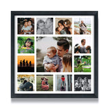 WhatsYourPrint Personalised Photo Collage Frames (Size 13x13 Inches, 13 Photos Black Frame)