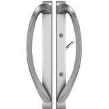 Rockwell Security Modena Contemporary Sliding Door Handle Set in Brushed Nickel Fits 3-15/16 Inch CTC Screw Holes and 1-1/2 Inch