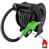 1 x 50ft Fuel Hose Reel Black, 300PSI Diesel Fuel Transfer Hose Working with 12V Pump & Tank, 1 Inch Retractable Hose Reel with