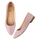 Shoetopia Women'S Mauvetextured Bellies Elegant Slip-On Flats With Wavy Design For Daily Office & Casual Eu38 Purple,Purple,5,B0DRJHDB5M