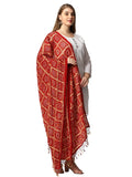 Weavers Villa Women'S Cotton Printed Dupatta Chunni (Maroon), 2.25 Mtrs