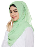 Momin Libas Georgette CGreen Hijab And Scarf