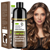 FARNDU Light Brown Hair Dye Shampoo 3 in 1 with Argan Oil - 10-15 Min Gray Coverage, Natural Instant Hair Color Shampoo for Wome