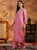 Libas Women'S Silk Blend Kurta Set (48853_Pink Pink L