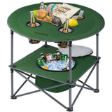 Portable Lightweight Folding Camping Table - Collapsible Foldable Picnic Camp Table with Cooler 4 Enlarged Upgraded Cup Holders