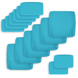 NICESOUL 14-Piece 27“x27 Outdoor Patio Cushion Cover, Olefin Fade/UV-Resistant Sectional Sofa Replacement Cover with Zipper, Deep Seated Slipcovers for Backyard Furniture, Machine Washable, Turquoise