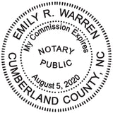 Round Notary Stamp for State of North Carolina- Self Inking Stamp - Top Brand Unit with Bottom Locking Cover for Longer Lasting
