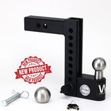 Weigh Safe Aero Hitch - Adjustable Trailer Hitch Ball Mount - 8 Drop Hitch for 2 Receiver - Premium Heavy Duty Steel Trailer Tow