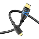 BlueRigger Micro HDMI to HDMI Cable (15FT, 4K@60Hz HDR, Male to Male, 3D, 18Gbps Cord, ARC) - Compatible with GoPro Hero 7/6, Raspberry Pi 4/5, Sony A6300 Camera/Retroid Pocket 3+, Nikon B500