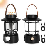 Led Camping Lantern 2 Pack, 1000LM, Solar Lantern Rechargeable Camping Lights with Side Flashlights for Emergencies, IPX5 Waterp