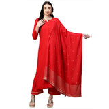 Gosriki Women'S Ruby Cotton Straight Kurta With Palazzo & Dupatta (Game Red_Xxl_Red_Xx-Large),Red,2,B09FDYTJMP