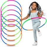 6 Pack: Toy Hoop Bundle Pack - Snap Together Detachable Adjustable Weight Size Plastic Hoops - Kids Hoola Rings for Sports, Exer