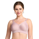 TRYLO Riza Womens T-FIT Non-Padded Non-Wired Full Coverage Seamless 100% Hosiery Cotton Bra Available in Multicolor, bramink, 38F