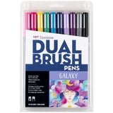 Tombow 56188 Dual Brush Pen Art Markers, Galaxy, 10Pack. Blendable, Brush and Fine Tip Markers