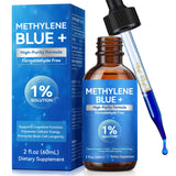 Pharmaceutical Grade Methylene Blue Drops 60mL - 1% Pure for Brain Health Support, Natural Stevia Flavor, 2-Month Supply