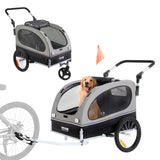 VEVOR Dog Bike Trailer, Supports up to 88 lbs, 2-in-1 Pet Stroller Cart Bicycle Carrier, Easy Folding Cart Frame with Quick Rele