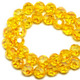 DIQIO 10mm 32 Faceted Iridescent Crystal Beads (65-72pcs, Gold Yellow AB)