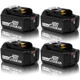 TooBAAS 4-Pack BL1860B Replacement for Makita 18V Battery 8.0Ah, Compatible with Makita 18 Volt LXT Lithium ion Batteries BL1815