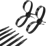 Boao 20 Pcs 9.85 Zip Ties Cable - Disposable Heavy Duty Double Police Locking Cuffs Flex Plastic Nylon Restraints, Black (0.5 x