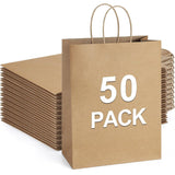 Aakriti Gift Bags 10.5 5 13.5 inch Brown Kraft Paper Gift Bags with Handles Bulk for Shopping, Merchandise, Retail, Grocery, P