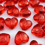 YHYPOCI 50pcs Acrylic Heart Beads 20mm Heart Shape Loose Bead for Making Bracelet Necklace Jewelry Making Craft(Red)