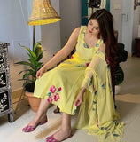Gosriki Women'S Rayon Viscose Straight Printed Kurta With Pant & Dupatta (Rehnuma Yellow-Gs_S_Yellow_Small),Yellow,,B0DZ2T2VS8