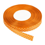 MECCANIXITY Grosgrain Ribbons 50 Yards 5/8 Inch Orange with White Dots Ribbon Bow Decoration for Crafts Gift Wrapping Wedding DI