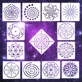 EVNEED Pack of 13 Mandala Dotting Stencils Mandala Stencils Set (5.2 5.2 inch) Painting for Rock,Wood, Fabric, Airbrush and Wall