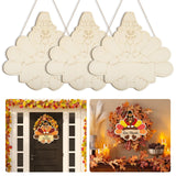 Large Size 12 Wooden Turkey Ornaments to Paint, Thanksgiving DIY Blank Unfinished Wreaths Front Door Sign Decorations Autumn Har
