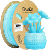 GratKit Gradient PETG Filament, Color Change 3D Printer Filament 1.75mm, 1kg, Multicolor PETG Translucent Gradient Lake Blue Whi