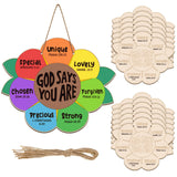 Anglechic 18 Sets Sunday School Craft for Kids God Says You are Sunflower Craft Religious Wooden Painting DIY Activities Christi