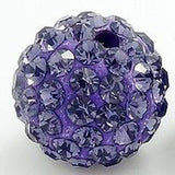 RUBYCA Pave Czech Crystal Disco Ball Clay Beads fit Shamballa Jewelry (20pcs, 12mm, Violet Purple)