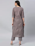 Gosriki Women'S Cotton Blend Straight Printed Kurta With Pant (Padwil Grey-Nw6-Gs_Xxl_Grey_Xx-Large),Grey,2,B0BZMJDWHZ