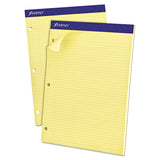 Ampad 20246 Double Sheets Pad, Narrow/Margin Pad, 8 1/2 X 11 3/4, Canary, 100 Sheets