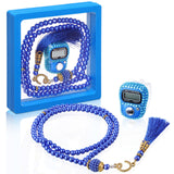 Simgoing Islamic Tasbih Prayer Beads & Digital Tasbeeh Counter Gifts Set Muslim Prayer Portable Dhikr Counter with Floating Fram