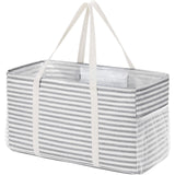 Lifewit Extra Large Tote Bag, Reusable Grocery Bags with Metal Wire Frame and Handles, Standing Utility Foldable Shopping Bags f