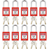 Lockout Tagout Lock 10pcs Key Alike OSHA Loto Safety Same Padlocks for Lock Out Tag Out Stations and Devices Red (10 PCS Same Nu