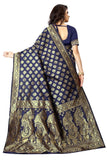 Sugathari Womens Banarasi Saree Pure Kanjivaram Silk Saree Soft New Ladies 2023 Design Wear Pattu Sarees Latest Cotton Party Sari Collections With Blouse Piece For Wedding Sadi (Pari 72 N Blue)