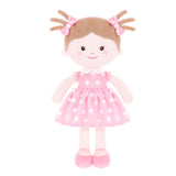 Onetoo First Baby Doll Plush Rag Doll Baby Girls Dolls Soft Baby Doll for Girls Wear Star Blue Sleeveless Dress 14