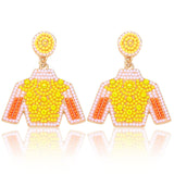 HZEYN Derby Earrings Beaded Kentucky Derby Riding Suit Earrings Jockey Jacket Race Day Earrings Horse Racing Fan Jewlery Gifts(Y