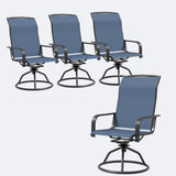 JMGJOY Patio Swivel Chair Set of 2, Outdoor High Back Textilene Dining Chairs - 360 Rotating & 15 Reclining, All-Weather Metal F