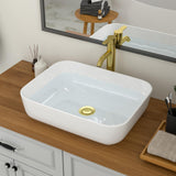 Drop in Bathroom Sink 19x15 Rectangular Bathrooom Sinks Porcelain Ceramic White Vessel Sink Modern Countertop Vanity Sink Art Ba