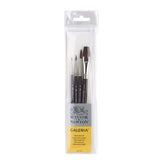 Winsor & Newton Galeria Short Handle Brush (4 Pack) (Round 0, 3, & 6, One Stroke 1/2)