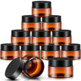SATINIOR 12 Pack 8 oz Plastic Container Jars with Lids Round Clear Travel Cosmetic Container Slime Jars for Toiletries, Lotion,