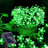 ITICdecor Solar Flower String Lights - Green Outdoor Waterproof 50 LED St. Patrick's Day Fairy Lights for Garden, Patio, Fence,
