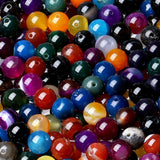 LAIDANLA Colorful Agate 8mm Natural Stone Beads Round Loose Gemstone Stone Beads for DIY Bracelet Necklace Earrings Jewelry Maki