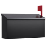 VERSASKY Wall-Mount Mailbox for Outside, Large Capacity Rust-Proof Mail Box with Stay-Open Lid & Red Flag Kit, Galvanized Steel