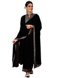 Libas Women'S Velvet Embroidered Kurta Set (48819O_Black