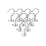AplysiaTech Heavy Duty Magnetic Hooks 5/8 Magnetic Base,25lbs Vertical Pull Force-10Pack Super Strong Rare Earth Magnet Hook,Str