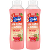Suave Shampoo, Sun-Ripened Strawberry Family-Size 2-Pack - Energizing Shampoo with Strawberry Extract & Vitamin E, 22.5 Oz Ea